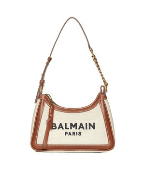 Balmain Top Zip Logo Detail Shoulder Bag