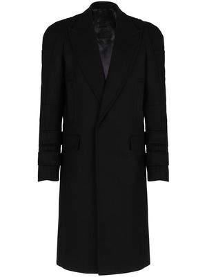Balmain touch-strap wool-blend coat - Black
