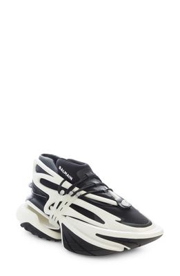 Balmain Unicorn Low Top Sneaker in Eab Black/White