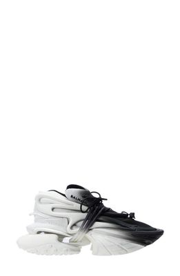 Balmain Unicorn Low Top Sneaker in White/Black