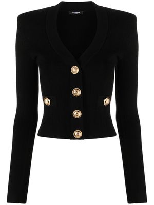 Balmain V-neck button-fastening cardigan - Black