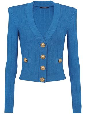 Balmain V-neck button-fastening cardigan - Blue