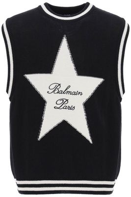 Balmain Vest With Star Intarsia