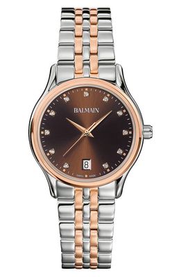 BALMAIN WATCHES Beleganza Diamond Bracelet Watch, 32mm in Stainless Steel/Rose Gold 