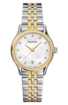 BALMAIN WATCHES Beleganza Diamond Bracelet Watch, 32mm in Stainless Steel/Yellow Gold 