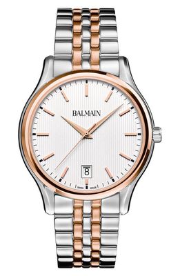 BALMAIN WATCHES Beleganza Gent Two-Tone Bracelet Watch, 40mm in Stainless Steel/Rose Gold 