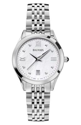 BALMAIN WATCHES Classic R Diamond Bracelet Watch, 34mm in Silver 