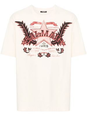 Balmain Western-print cotton T-shirt - Neutrals