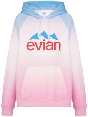 Balmain x Evian gradient-effect hoodie - Pink