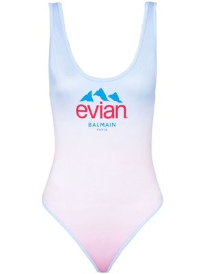 Balmain x Evian gradient-effect swimsuit - Pink