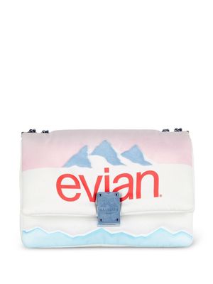 Balmain x Evian leather shoulder bag - White