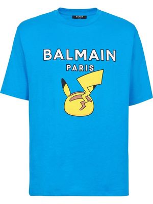 Balmain x Pokémon Pikachu graphic T-shirt - Blue