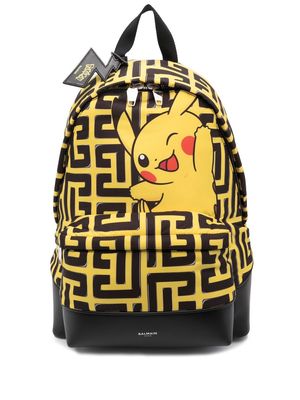 Balmain x Pokémon Pikachu-motif monogram backpack - Black
