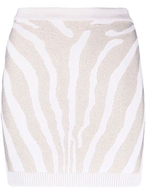 Balmain zebra-jacquard miniskirt - Neutrals