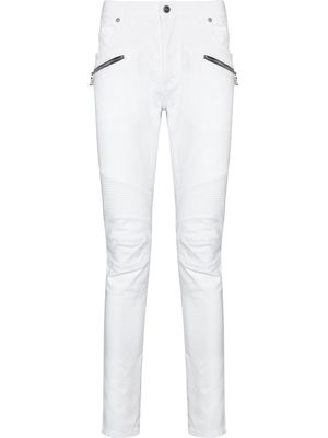 Balmain zip-detail skinny-cut jeans - White