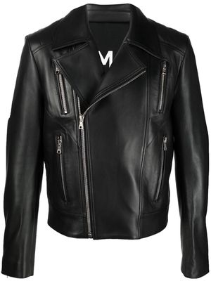 Balmain zip leather jacket - Black