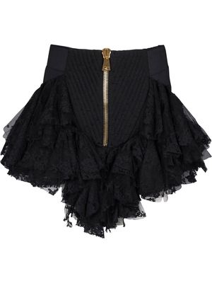 Balmain zip-up asymmetric skirt - Black