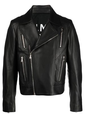 Balmain zip-up leather jacket - Black