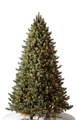 Balsam Hill 7.5-Foot Artificial LED Light Vermont White Spruce Flip Tree in Color And Clear Led