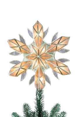 Balsam Hill Capiz Shell Snowflake LED Light Tree Topper