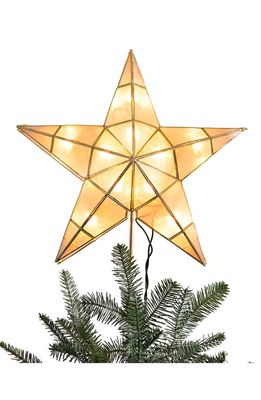 Balsam Hill Capiz Star Light Tree Topper in Metallic Gold