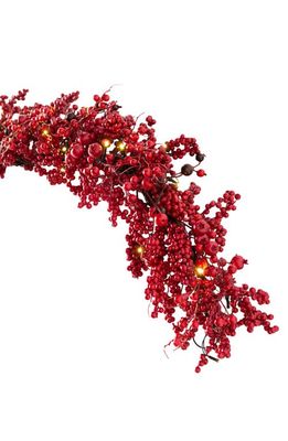 Balsam Hill Festive Artificial Pre-Lit Red Berry Garland in Led Clear