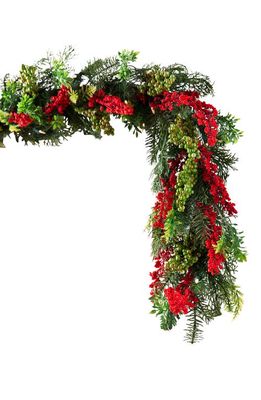 Balsam Hill Outdoor Pre-Lit Berry Burst Garland in Led Clear - Single