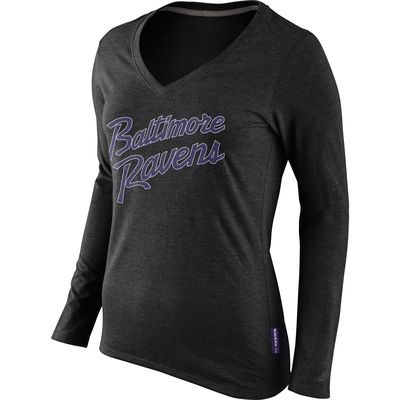 Baltimore Ravens Nike Women's Rewind Script Long Sleeve T-Shirt - Black