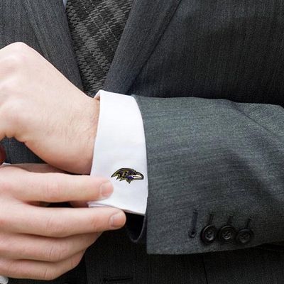 Baltimore Ravens Silver-Plated Team Logo Cufflinks