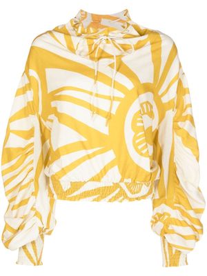 Bambah abstract-print high-neck blouse - Yellow