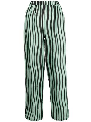 Bambah Alya striped straight-leg trousers - Green