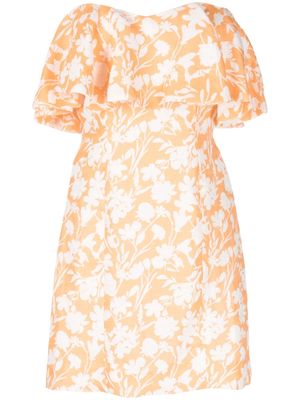 Bambah Arielle floral-print ruffled minidress - Orange