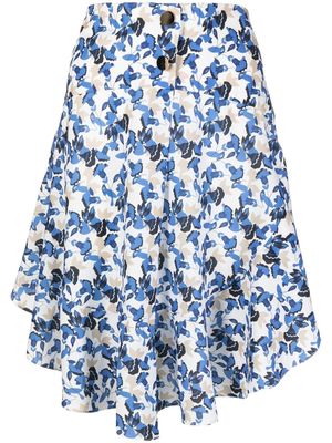 Bambah asymmetric floral-print skirt - Blue