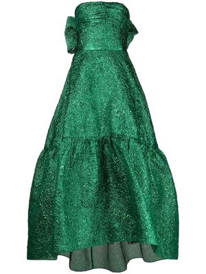 Bambah bow-detail tiered maxi dress - Green