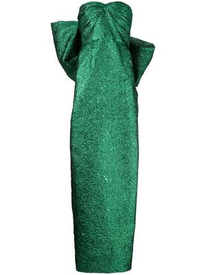 Bambah bow-real pencil maxi dress - Green