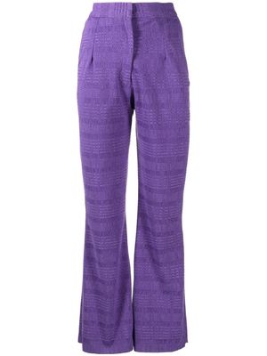 Bambah check-print flare trousers - Purple