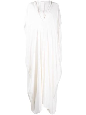 Bambah draped short-sleeve kaftan dress - White