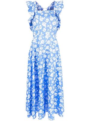 BAMBAH floral-print midi dress - Blue