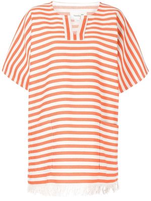 Bambah fringe-hem striped tunic - Orange