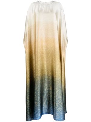 Bambah gradient-effect silk kaftan dress - Brown