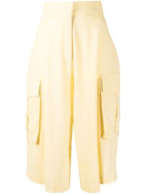 Bambah high-waisted cropped culottes - Yellow