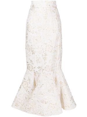 Bambah high-waisted mermaid skirt - White