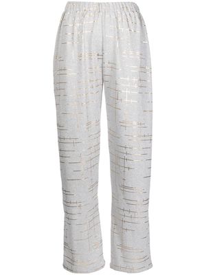 Bambah metallic geometric-print trousers - Grey
