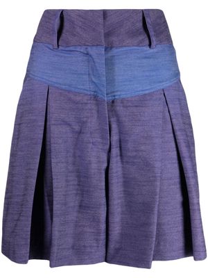 Bambah Ocean pleated linen shorts - Blue