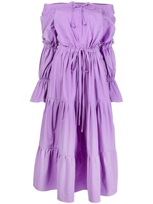 Bambah off-the-shoulder midi dress - Purple