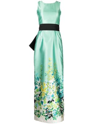 Bambah oversize bow detail gown - Green