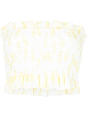 Bambah Palm Bustier crop top - Yellow