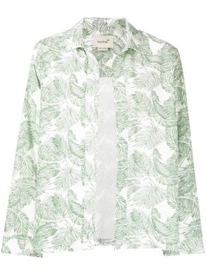 Bambah Palm-print linen shirt - Green
