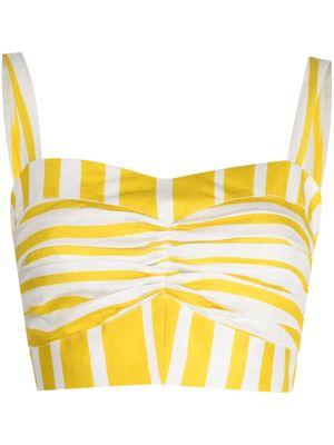 Bambah Sicily striped linen bustier top - Yellow
