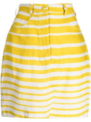 Bambah Sicily striped linen mini skirt - Yellow